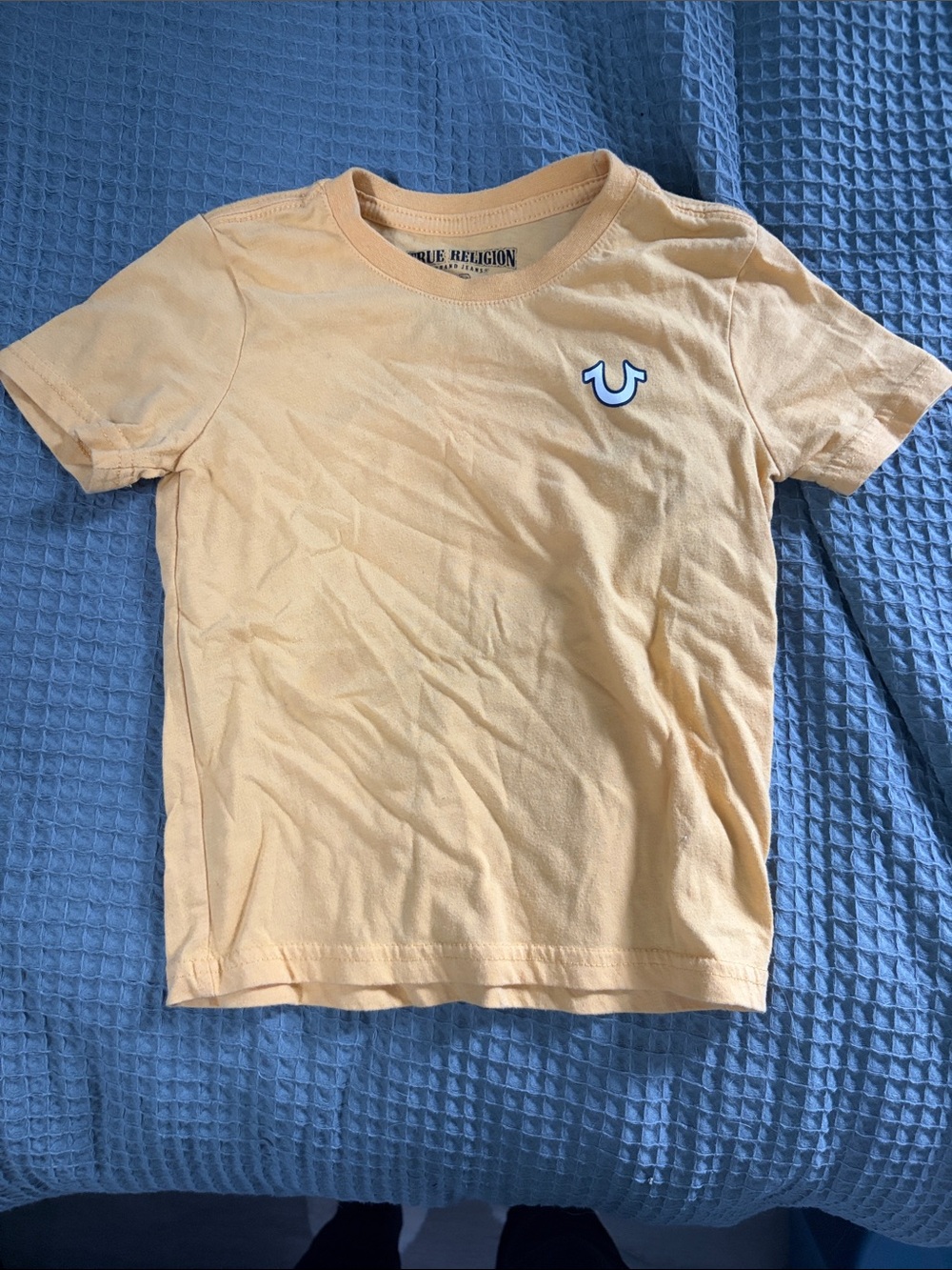True Religion Peach Short Sleeve Tee with Horseshoe Patch